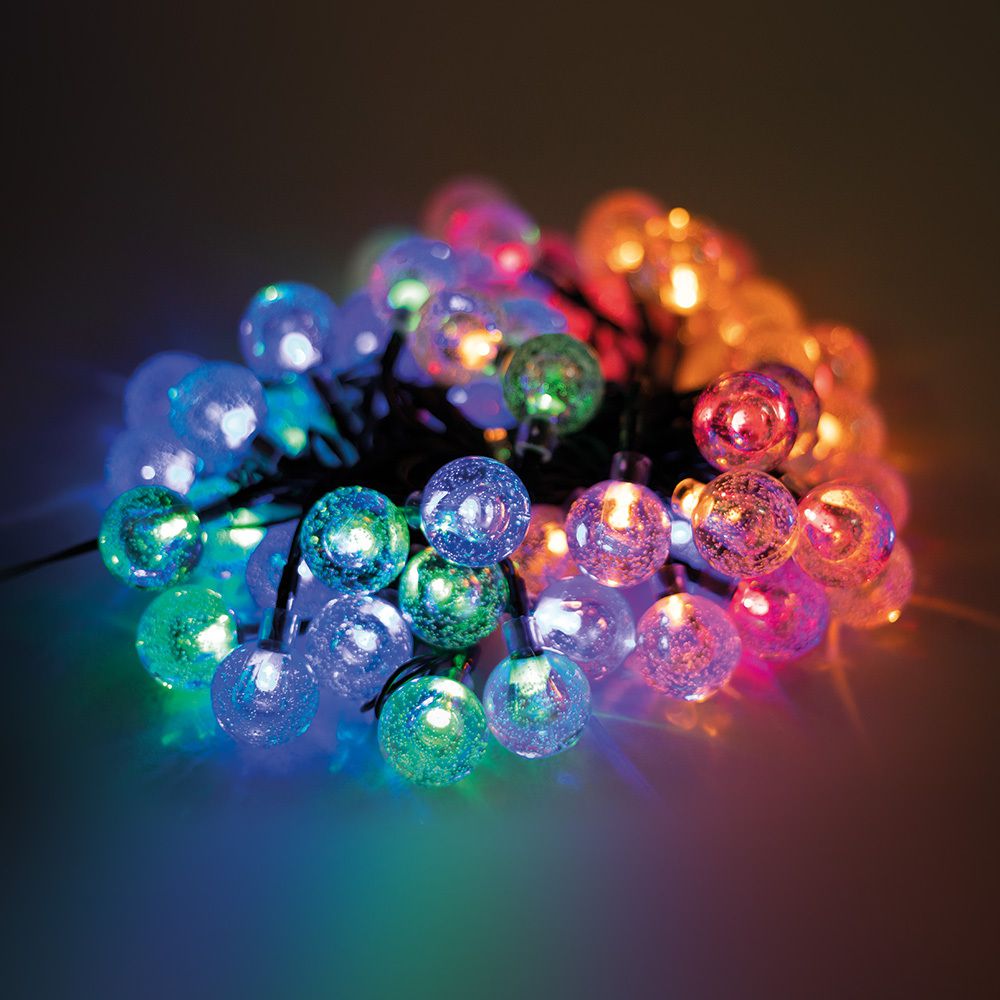 Grinalda 30 Led Multicor Bolas Cristal Decorativas 5M