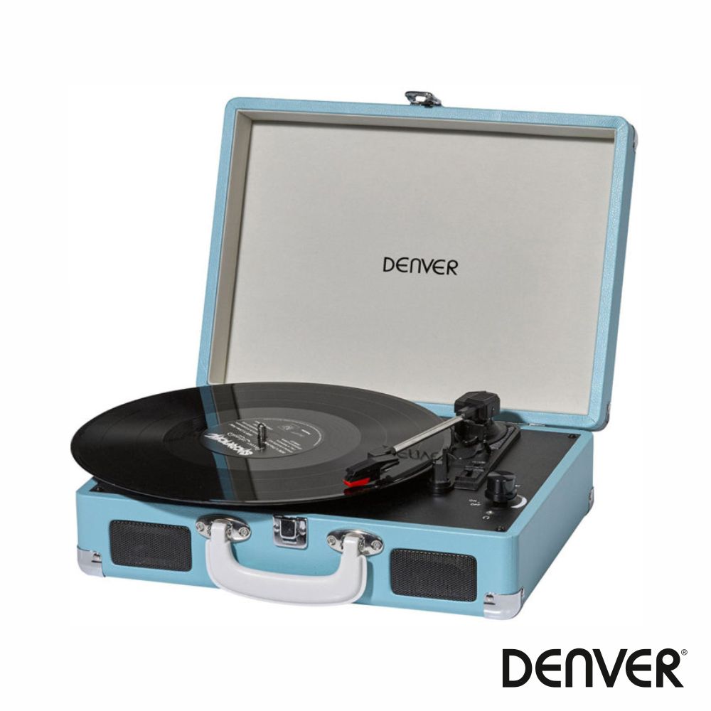 Gira-Discos 33/45/78Rpm Vintage 2X1W Preto Azul