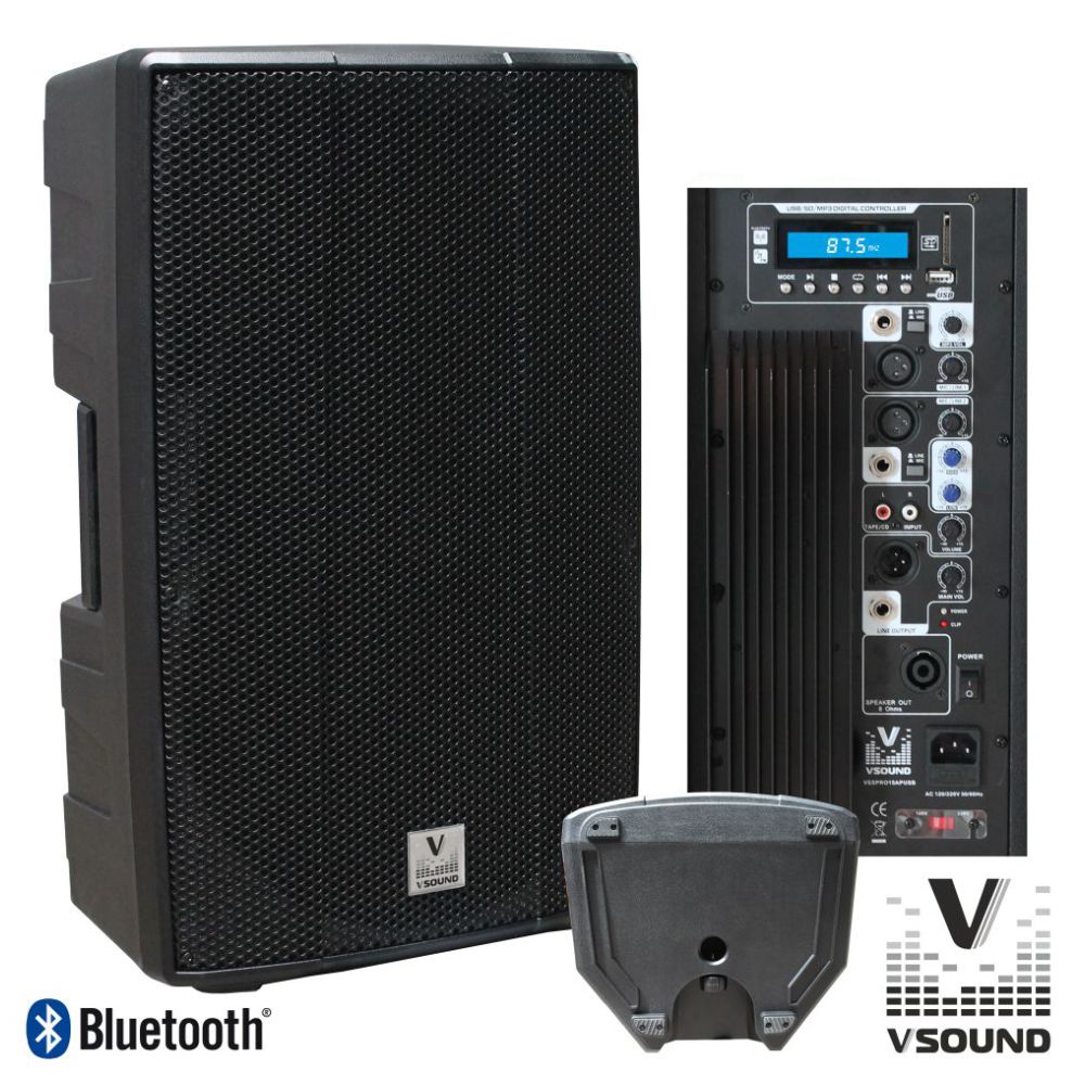 Coluna Amplificada Pro 15" Usb/Sd/Fm/Bluetooth 700W Vsound