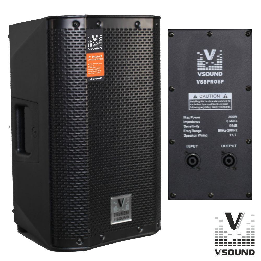 Coluna Profissional 8" 300W Vsound