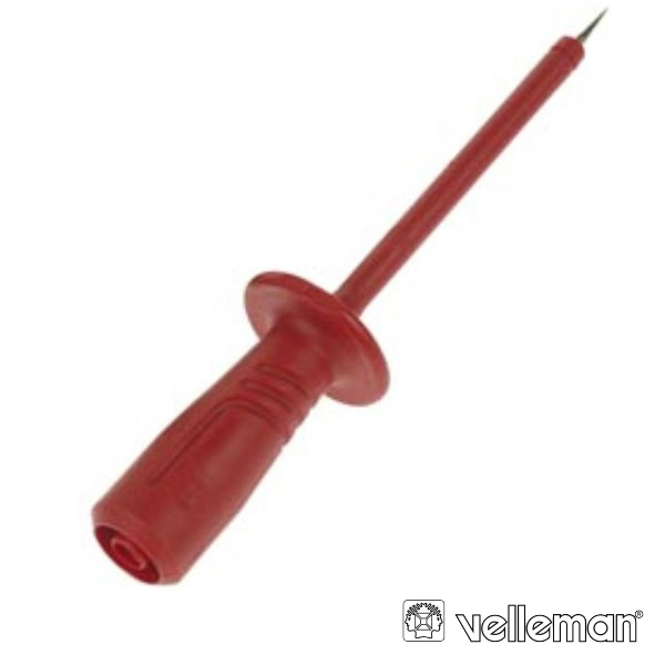 PONTA DE PROVA ISOLADA 4MM C/ PONTA FINA INOX VERMELHA