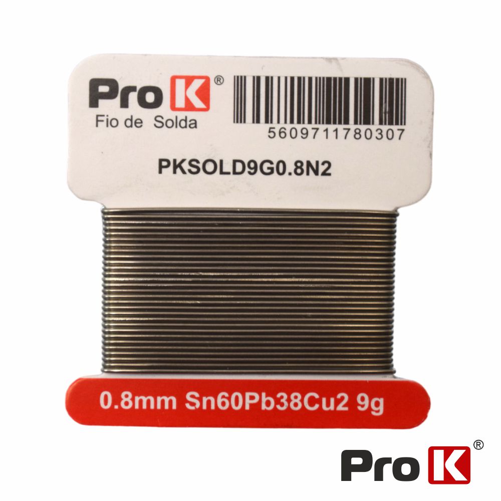 Solda 0.8mm Sn60Pb38Cu2 9g PROK
