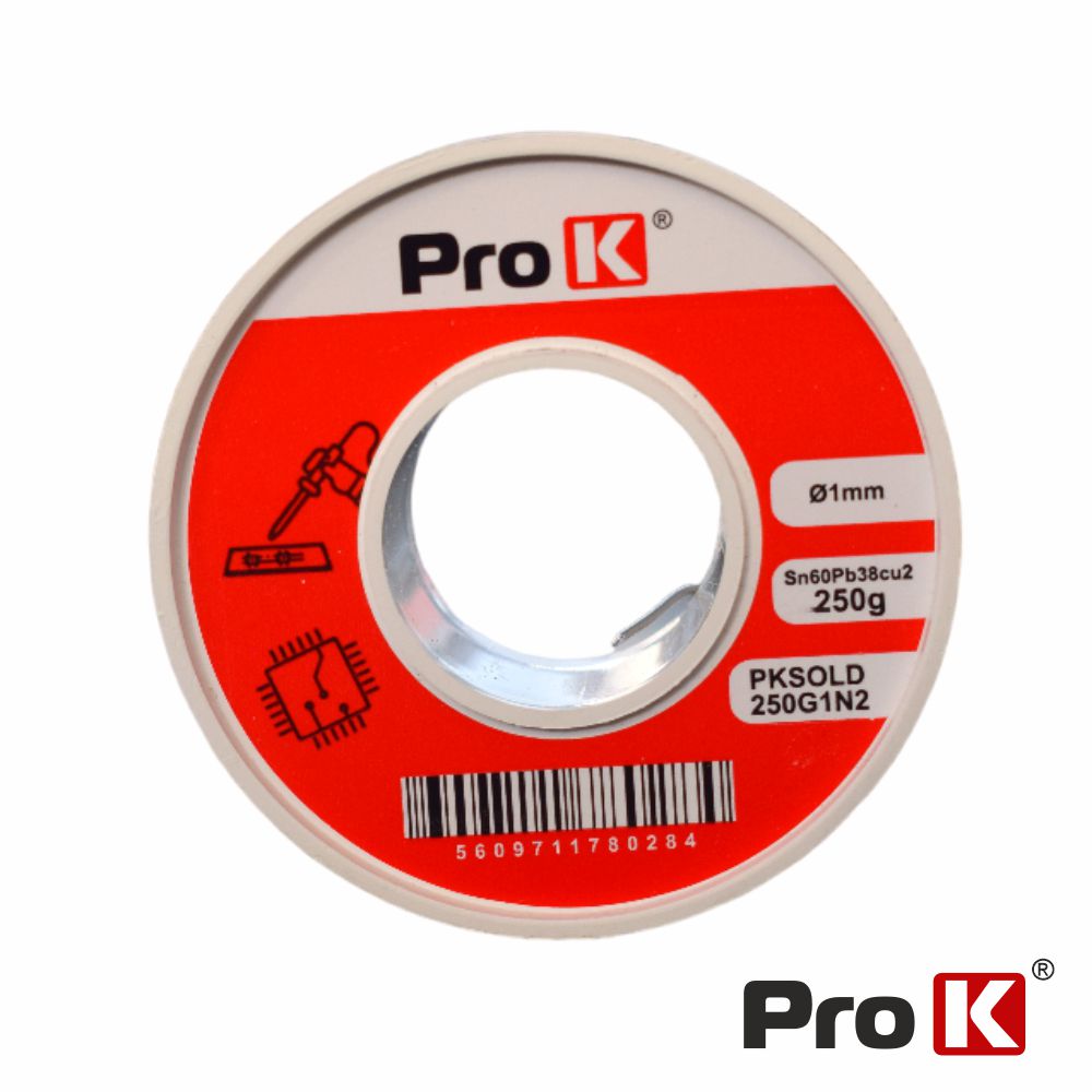 Solda 1mm Sn60Pb38Cu2 250g PROK
