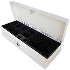 Gaveta de dinheiro vertical automática - elétrica phoenix 46x17 tpv branco - bege