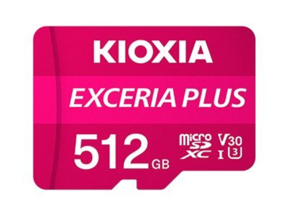 Cartão de memória micro secure digital sd kioxia 512gb exceria plus uhs - i c10 r98 com adaptador