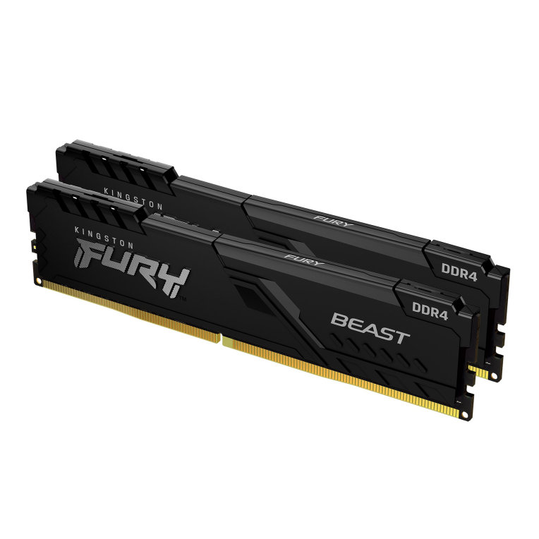 Memória ram ddr4 16gb 2x8gb kingston - 3600mhz - pc4 - 28800 - fury beast - preto - 1.2v
