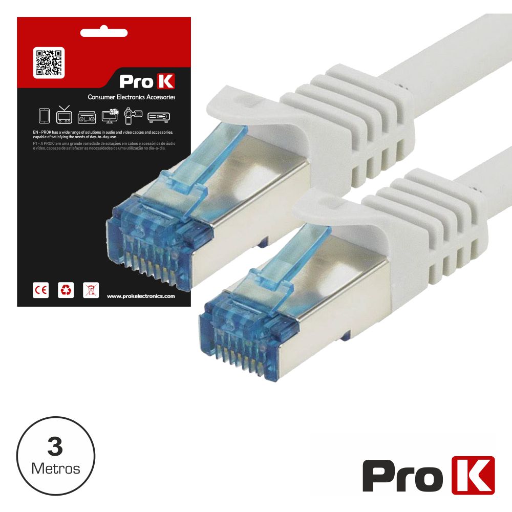 CABO S/FTP CAT6E 3M CINZA PROK