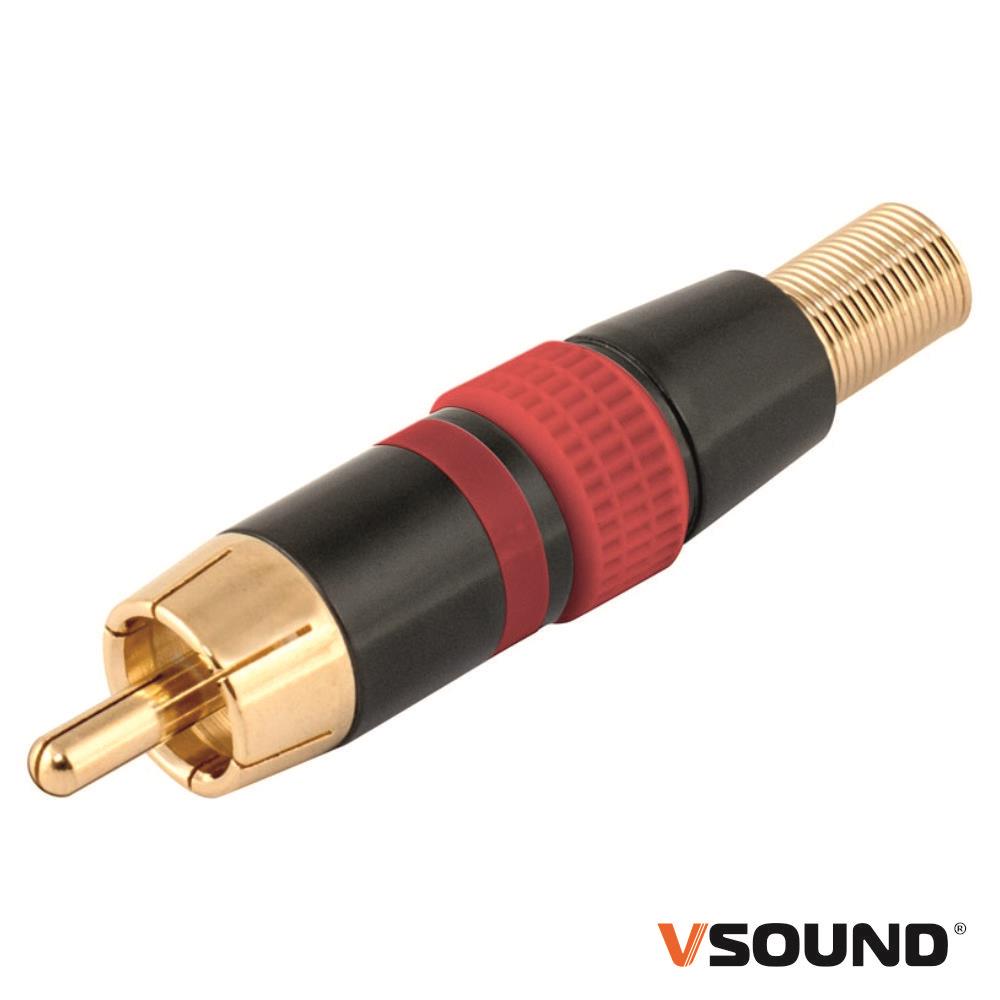 FICHA RCA MACHO VERMELHO METÁLICA / DOURADA VSOUND