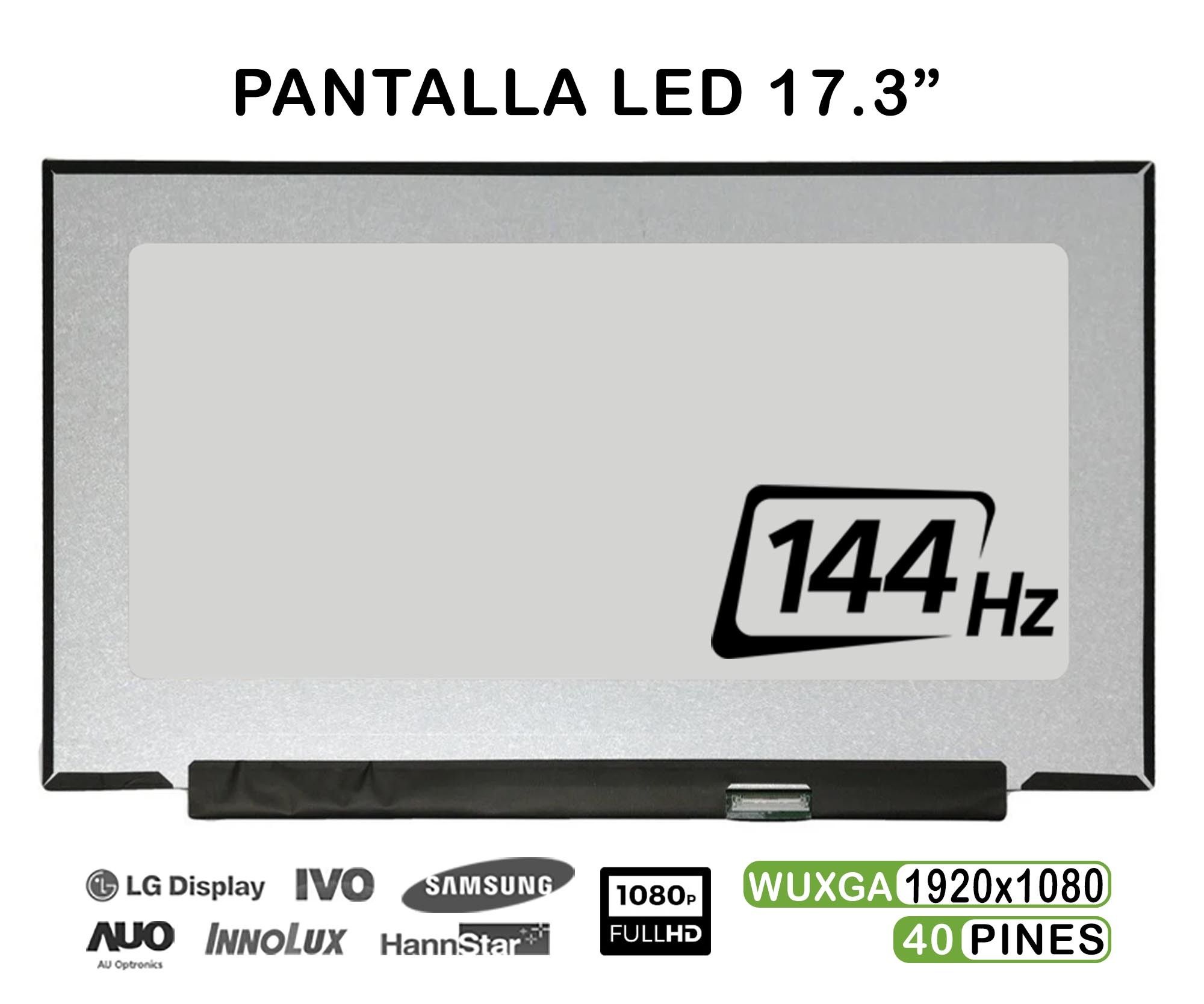 Ecrã LED de 17.3" para Portátil LP173Wfg-Spb1 144Hz 40 Pin FHD
