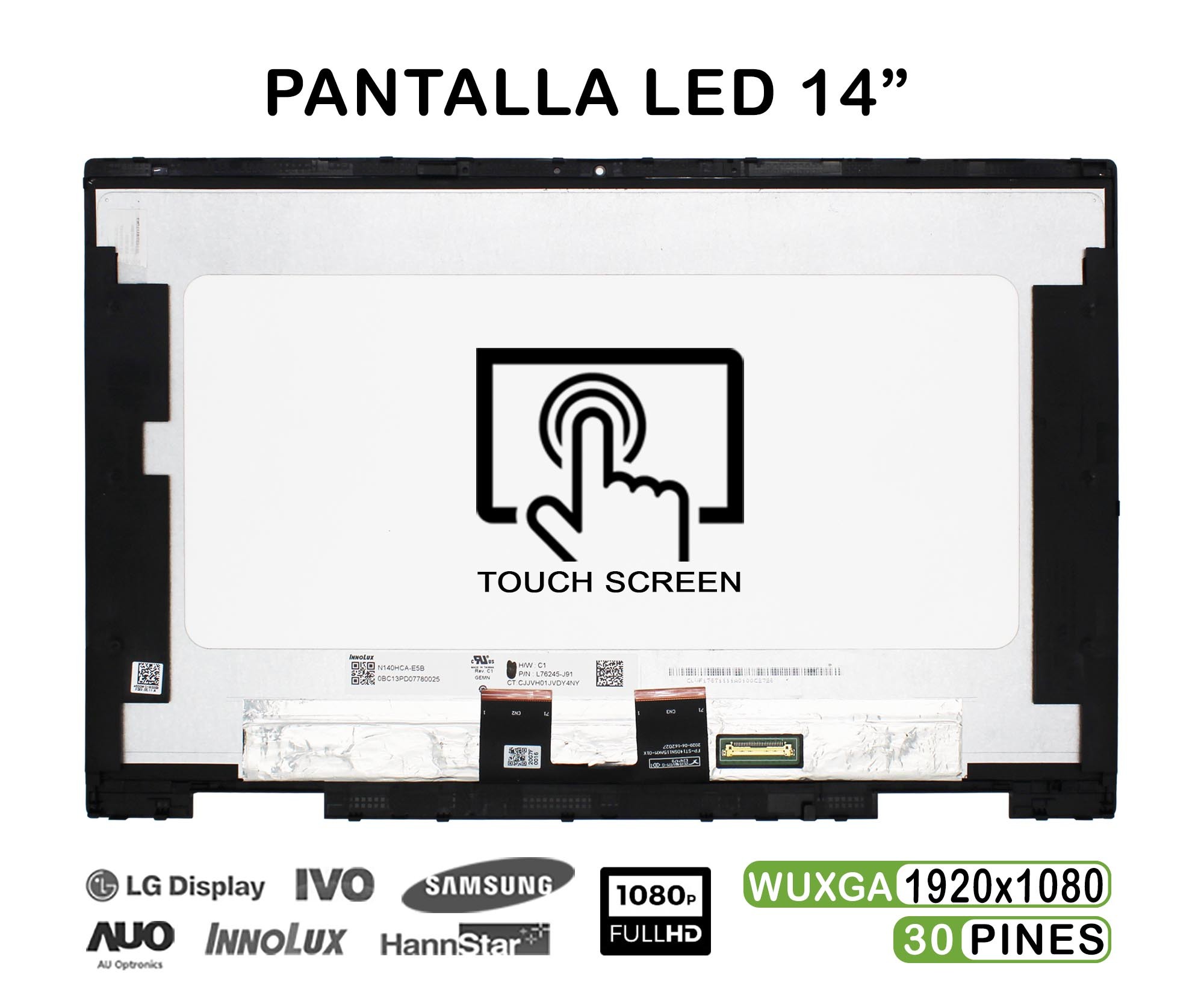 Ecrã LED Tátil 14" para Portatil HP Pavilion X360 14-Dy 14M-By