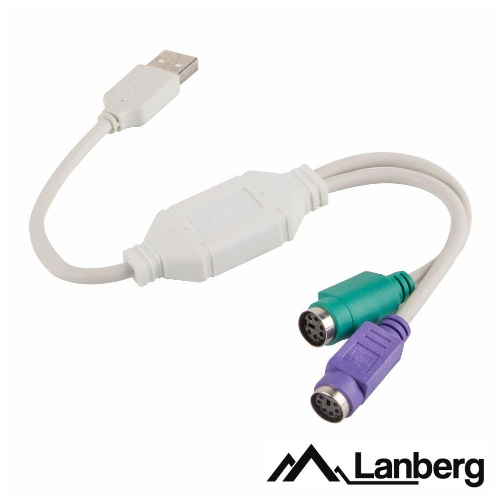 Cabo Adaptador USB-A 2.0 Macho / 2x PS/2 LANBERG
