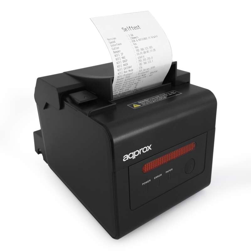 Impressora de recibos térmica aproximada WiFi + LAN - Resolução 203 dpi - Velocidade 300 mm/s - USB, RJ-11, LAN - Corte automáti