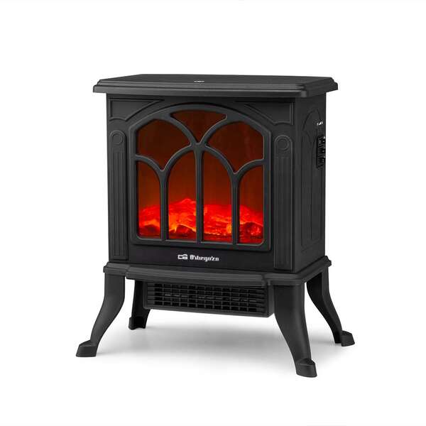 Lareira Elétrica Orbegozo CM 9020 Elegance - Efeito Fogo Real - Aquecedor Cerâmico - Termostato Ajustável - Design Tradicional
