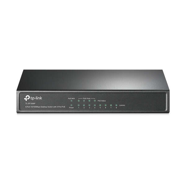 Switch PoE Desktop TP-Link com 8 portas a 10/100 Mbps