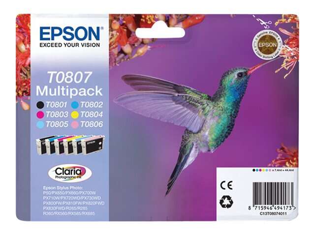 Epson T0807 Pack de 6 Tinteiros originais - C13T08074011