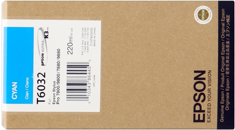 Tinteiro original Epson T6032 Ciano - C13T603200