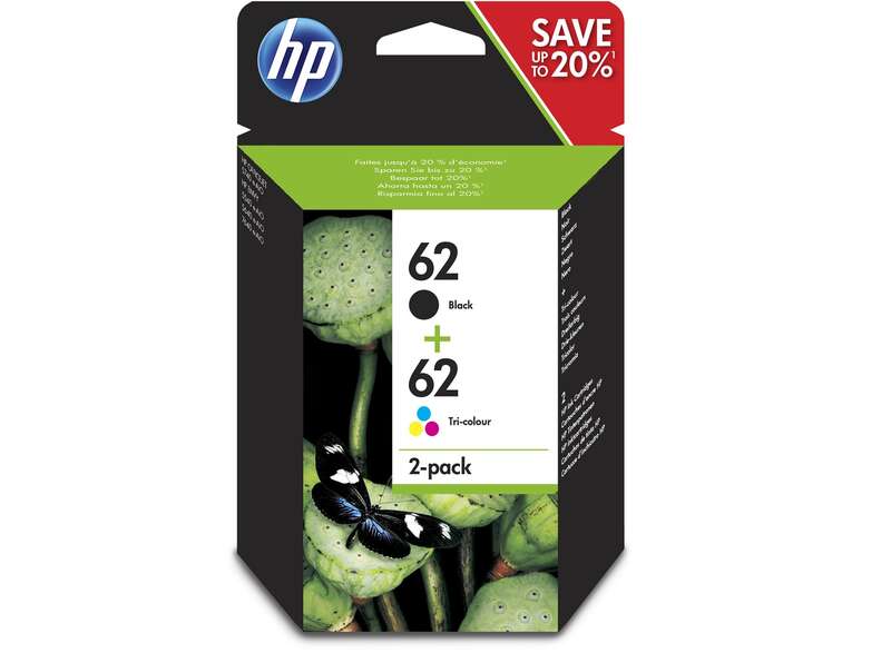 Tinteiros originais HP 62 preto + colorido, Pack de 2 - N9J71AE