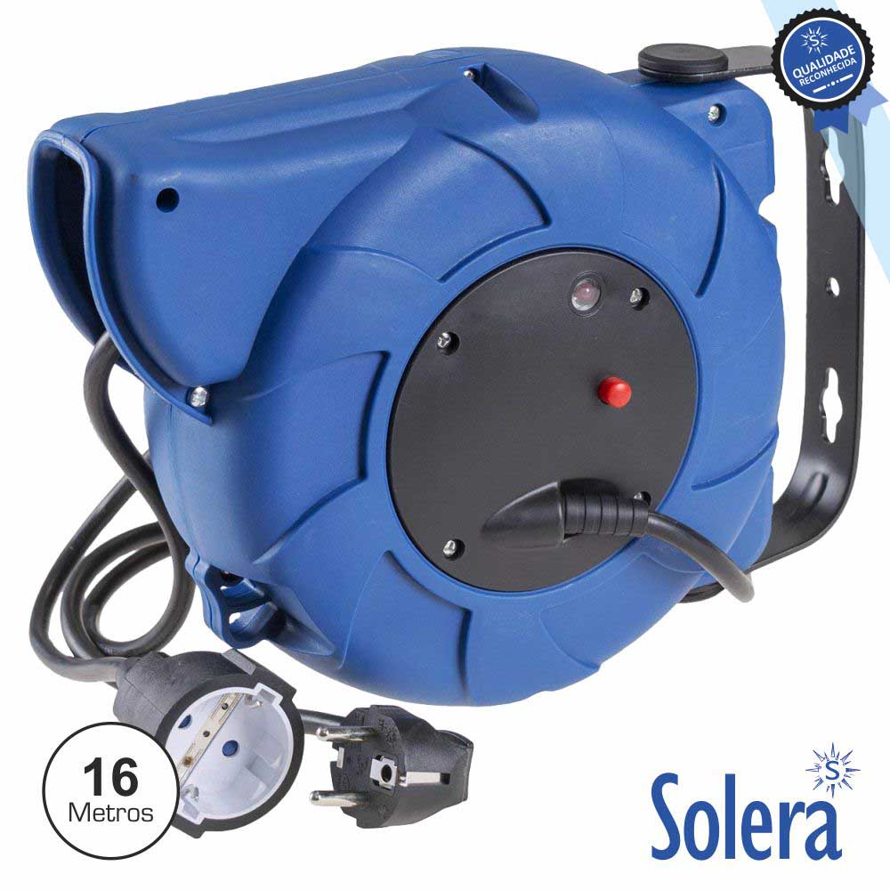 Extensão Tomada Elétrica C/ 1 Saída 16+2M Retráctil Solera