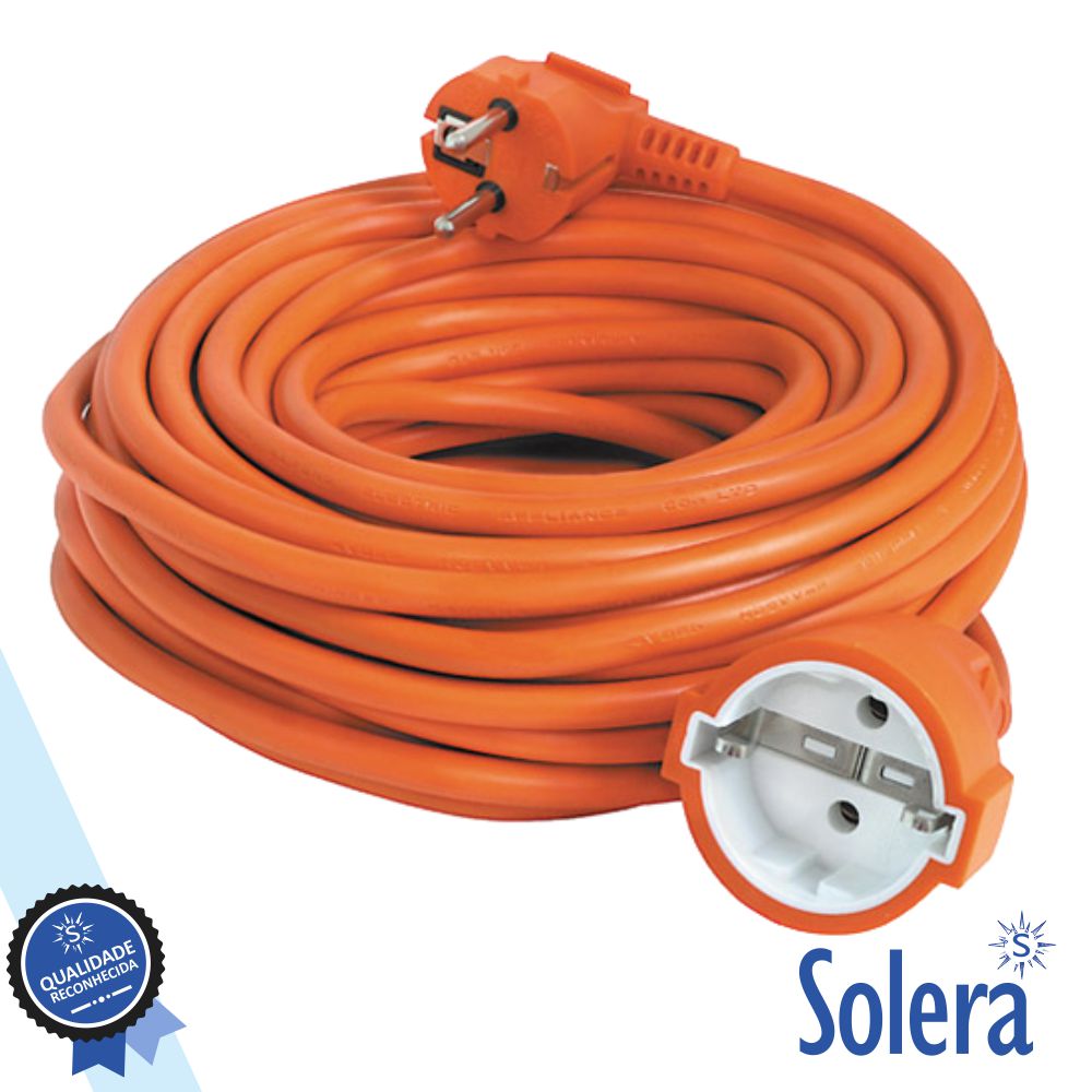 Cabo Extensão Tomada Elétrica C/ 1 Saída 10M 3X1.5Mm Laranja