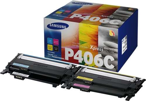 Toners originais Samsung CLP360/CLX3305, Pack de 4 unidades - CLT-P406C/SU375A