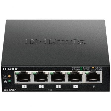 D-Link DES-1005P 5 Portas/ RJ45 10/100Mbps PoE Switch