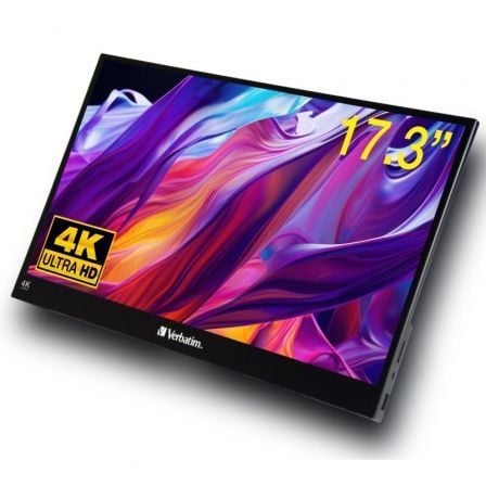 Monitor portátil touchscreen Verbatim PMT-17-4K 17,3"/ 4K/ preto